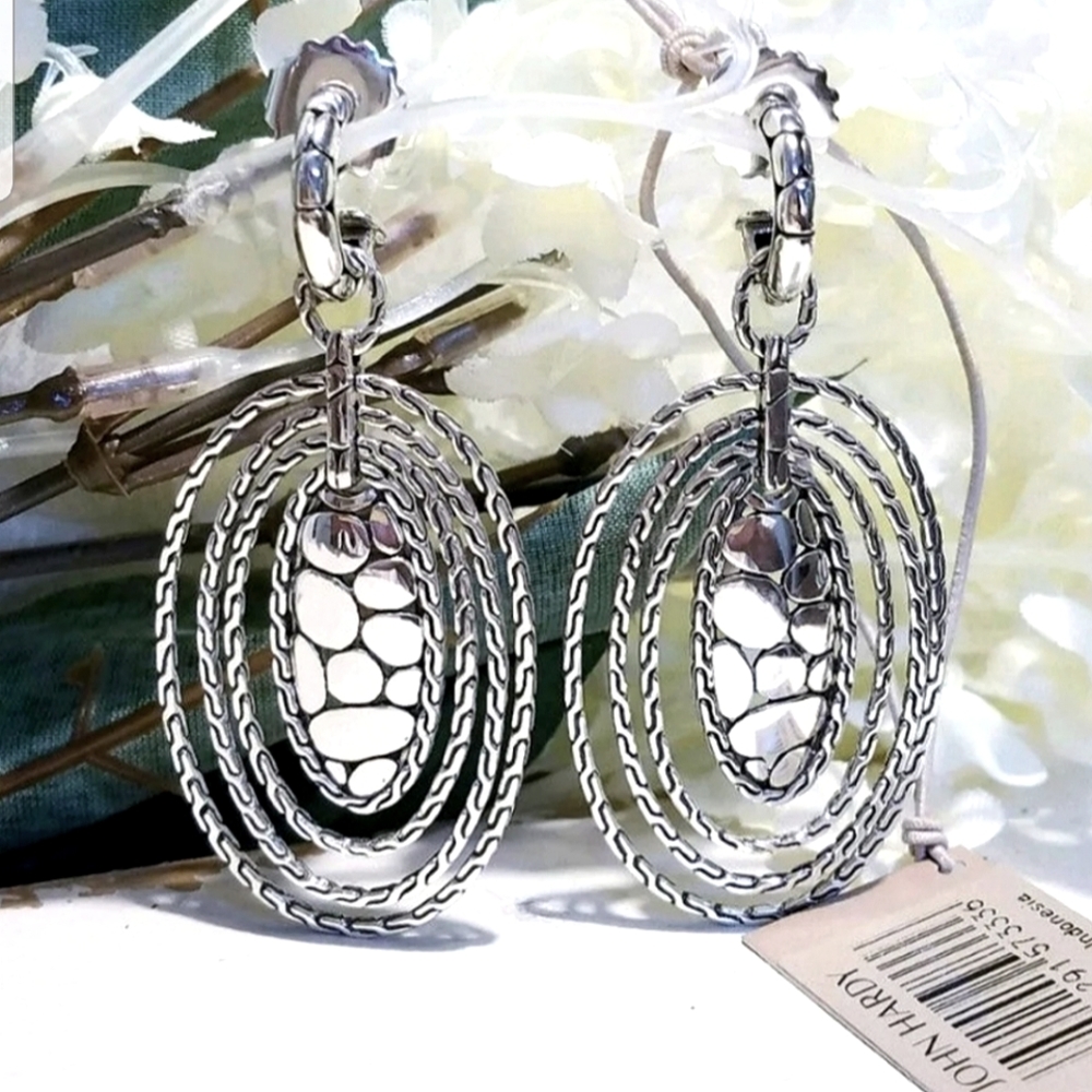 John Hardy Oval Drop Loop Earrings